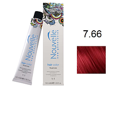 Фарба для волосся Nouvelle Hair Color 7.66 насичений червоний русявий 100 мл, фото 1