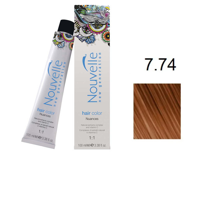 Фарба для волосся Nouvelle Hair Color 7.74 дуб 100 мл