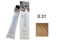 Фарба для волосся Nouvelle Hair Color 8.31 золотистий попелястий світло-русявий 100 мл, фото 1