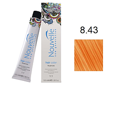 Фарба для волосся Nouvelle Hair Color 8.43 світло-мідний золотисто-коричневий 100 мл, фото 1