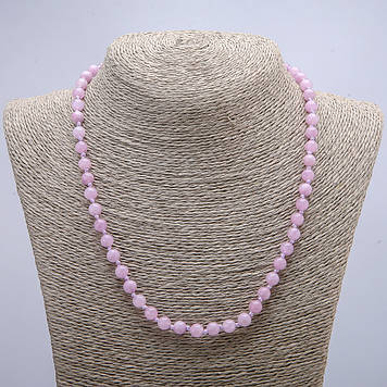 Намисто з натурального Кунцита гладка кулька d-6(+-)мм L-46см+-