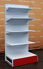 Торгові пристінні (односторонні) стелажі «Рос» 200х90 см, подіум 60 см., Б/у, фото 3