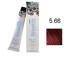 Фарба для волосся Nouvelle Hair Color 5.66 яскравий світло-червоний коричневий 100 мл, фото 1