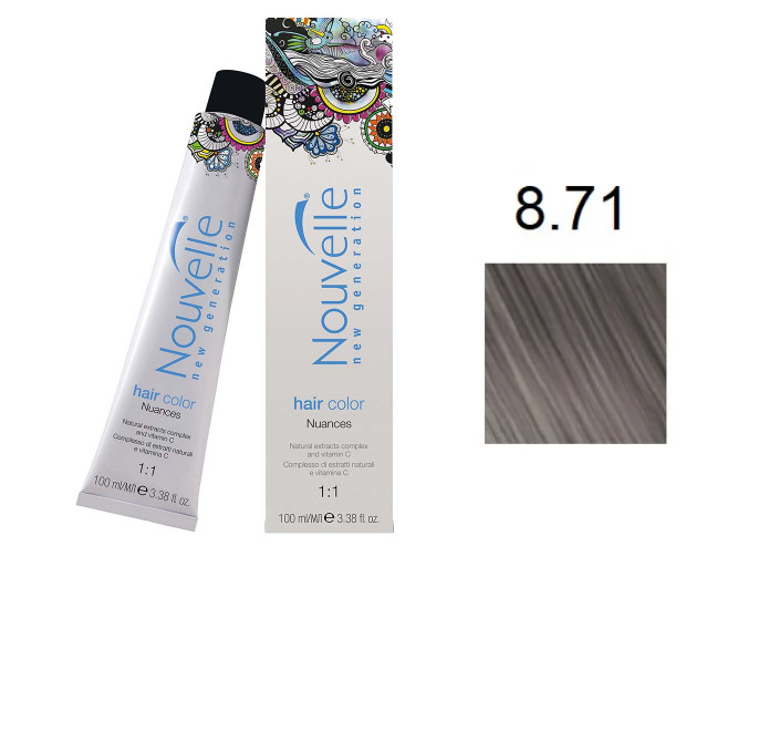 Фарба для волосся Nouvelle Hair Color 8.71 шифер 100 мл