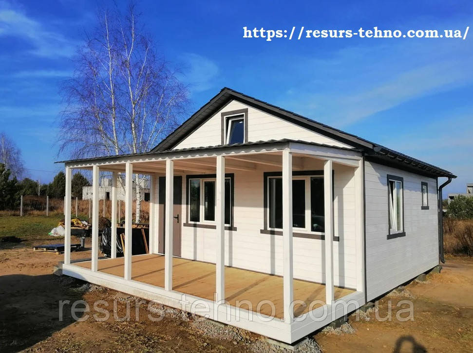 Будинок дачний 6 м х 6 м із терасою 6 м х 2,5м.