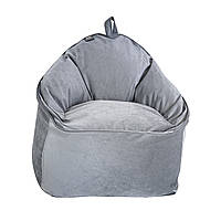 Крісло-мішок Zig Zag, тканина Велюр Сіра, 70х70х70 см (Тіа-sport ТМ)