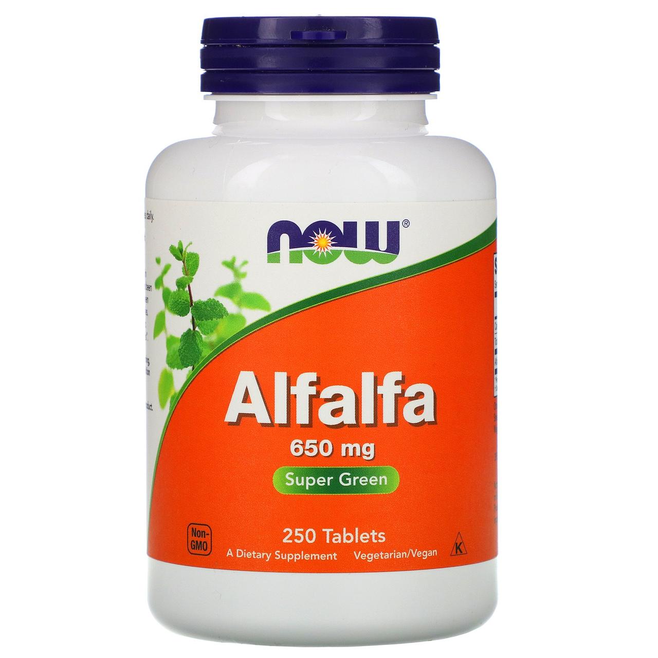 Люцерна, Alfalfa, Now Foods, 650 мг, 250 таблеток