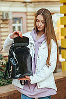 Жіночий чорний шкіряний рюкзак міський Tiding Bag - 54644, фото 5