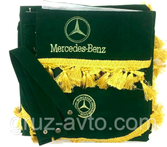 Штори в кабіну Мерседес MERСEDES-Benz велюр зелені