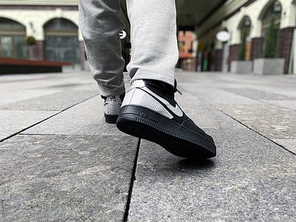 Nike air force 1 black and white on feet hot sale