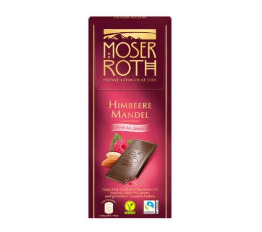 Шоколад Чорний Малина Мигдаль Мозер Рот Moser Roth Himbeere Mandel 125 г Німеччина