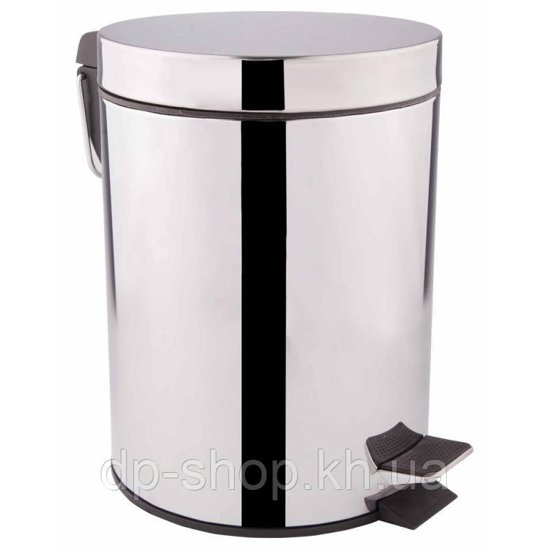 Відро для сміття Qtap Liberty 5 л QTLIBCRM1149 Chrome, фото 1