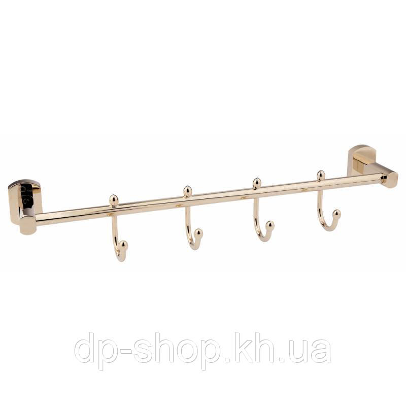 Тримач для рушника Qtap Liberty 4 гачки 450 мм QTLIBORO11544 Gold, фото 1