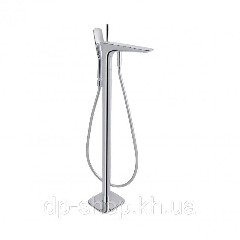 Змішувач для ванни Qtap Podlaha підлоговий (з душовим гарнітуром) QT19103VDC Chrome, фото 1