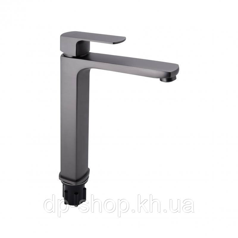Змішувач для раковини Qtap Lipno високий QTLIPNO10H23101G Graphite, фото 1