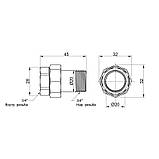 Згін "Американка" Icma 3/4" прямий No818, фото 2