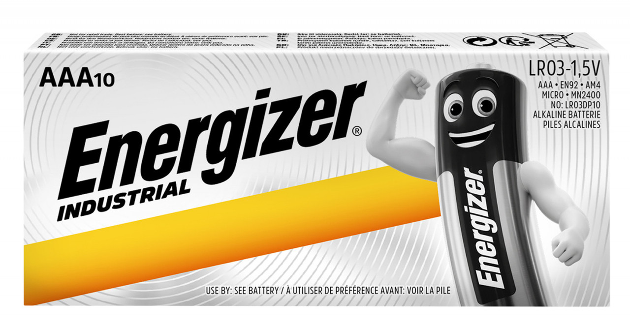 Батарейки Energizer Industrial AAA, LR03, 1250 mAh (паковання: картонна коробка)