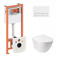 Готове рішення Qtap для ванної кімнати: підвісний унітаз Jay Rimless 520х360х320 + комплект інсталяції Nest 4 в 1 (лінійна