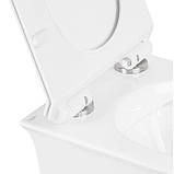 Унітаз підвісний Qtap Virgo безобідковий із сидінням Soft-close QT1833051ERW, фото 5