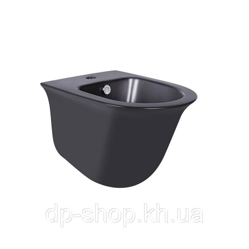 Біде підвісне Qtap Virgo 485х345х365 Matt black QT1855051FMB, фото 1