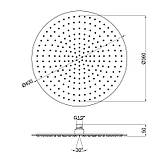 Лійка для верхнього душу Lidz Niagara 140 400 мм округла LDNIA140CRM37520 Chrome, фото 2