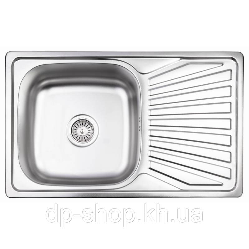Кухонна мийка Brinex 7848 0,8 мм Micro Decor (BRIN7848MDEC08), фото 1