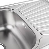 Кухонна мийка Lidz 7549 0,8 мм Micro Decor (LIDZ7549MICDEC), фото 5