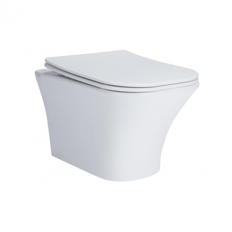 Унітаз підвісний Qtap Presto безобідковий із сидінням Soft-close QT24332615EW, фото 1