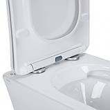 Унітаз підвісний Qtap Presto безобідковий із сидінням Soft-close QT24332615EW, фото 5