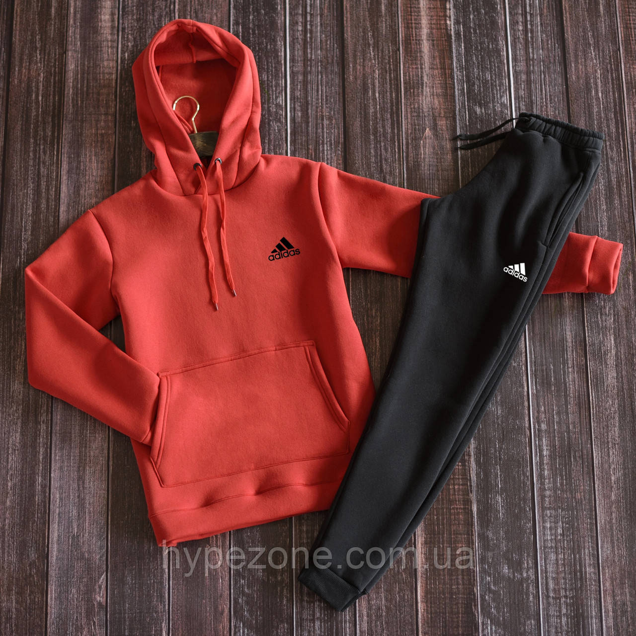 Костюм Adidas спортивний Кенгуру з капюшоном Кофта з логотипом Адідас, штани чоловічі на манжетах