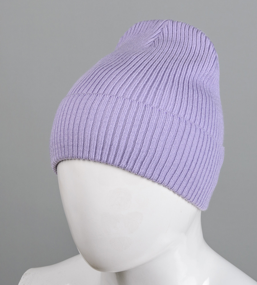 Базова шапка Резинка на ФЛІСІ (201030ф), Лаванда, фото 1