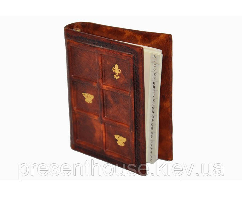Адресна книжка з натуральної шкіри Siena Gold 8,5*10 см