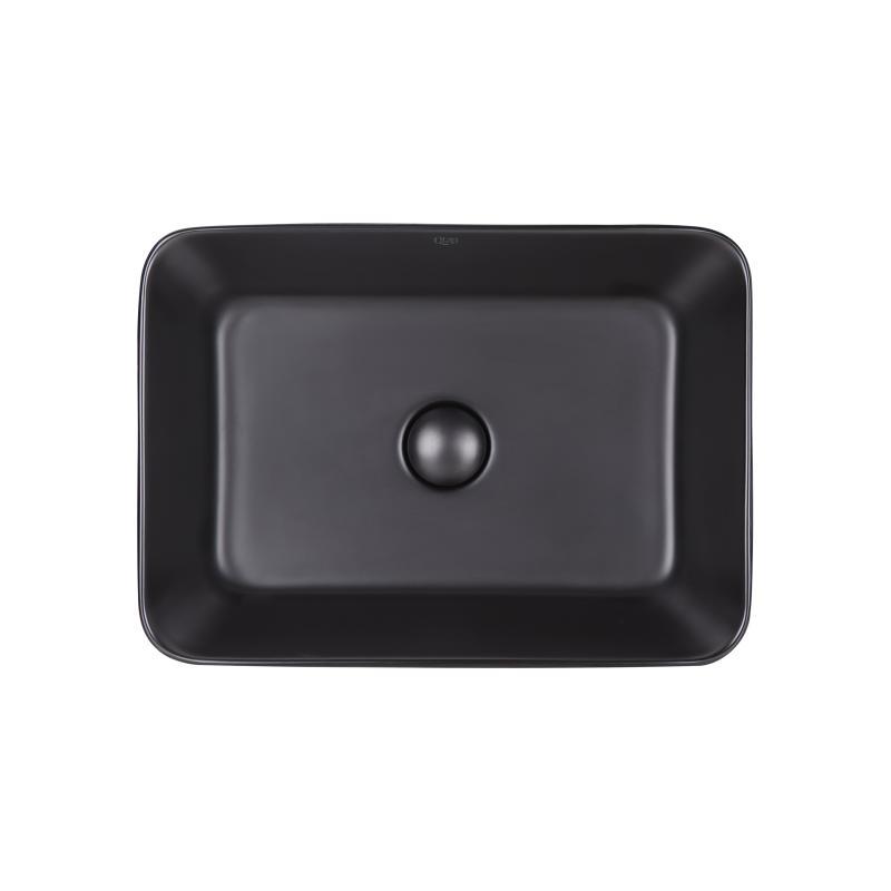 Раковина-чаша Qtap Virgo 490х350х110 Matt black з донним клапаном QT18112261MBMB, фото 1