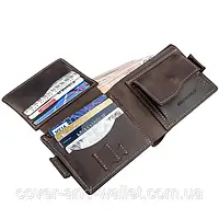 Мужской кожаный кошелек портмоне на магнитах для денег и карточек Grande Pelle Amico