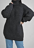 Свободный серый свитер под горло Италия размер от 44 до 52