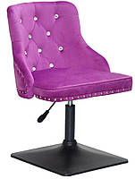 Стілець Olimp SV 4 BK — Base бузковий 1022 велюр зі стразами Swarovski, на чорній квадратній опорі, фото 5