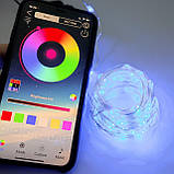 Світлодіодна вулична гірлянда нитка 100 led АNDROI мульті RGB+cct (управління  смартфоном)  10м,, фото 6