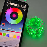 Світлодіодна вулична гірлянда нитка 100 led АNDROI мульті RGB+cct (управління  смартфоном)  10м,, фото 4