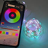 Світлодіодна вулична гірлянда нитка 100 led АNDROI мульті RGB+cct (управління  смартфоном)  10м,, фото 7
