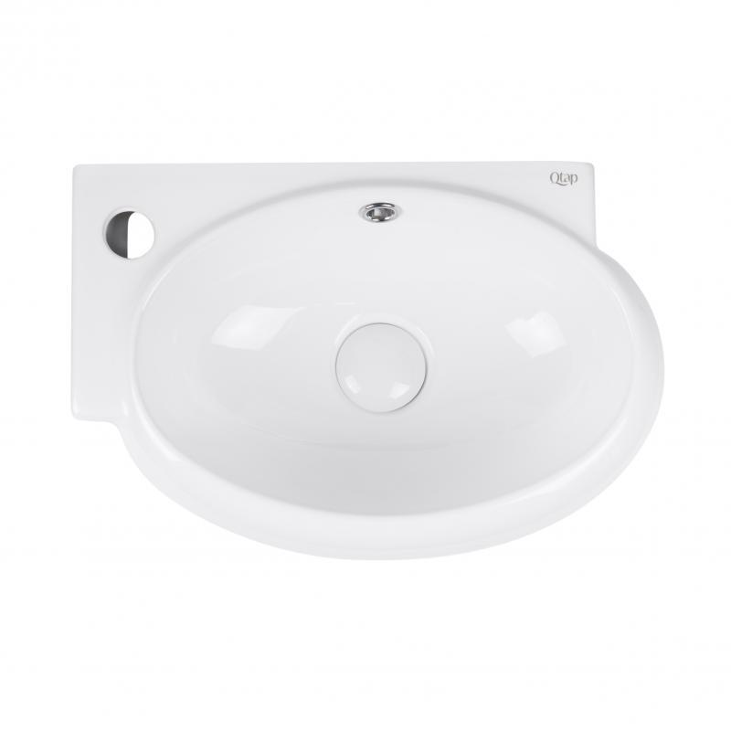 Раковина Qtap Leo 430x290x140 White з донним клапаном QT11115011LW, фото 1