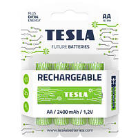 Батарейки аккумуляторные TESLA AA GREEN+ RECHARGEABLE (HR6), 4 штуки AA RECHARGEABLE+