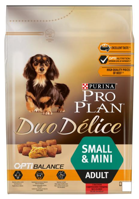 Корм Purina Pro Plan (Пурину Про план) Duo Delice Adult Small Mini для собак дрібних порід (яловичина), 700 г