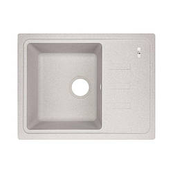 Кухонна мийка прямокутна 62х43 см з крилом гранітна Lidz 620x435/200 GRA-09 Сірий
