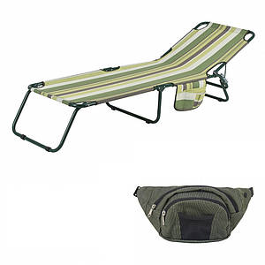 Розкладачка "Діагональ" d22 мм (текстилен зелена смуга)