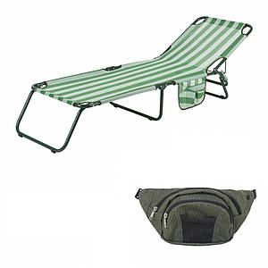 Розкладачка "Діагональ" d22 мм (текстилен зелено-біла смуга)