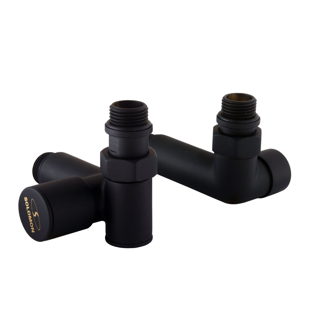 Набір Кран вентільний кутовий з американка SOLOMON LUX 1/2' 7777_TEN (2шт) BLACK