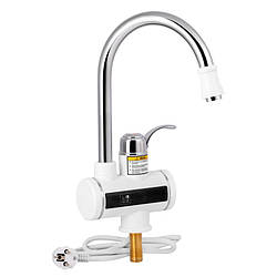 Проточний кран-водонагрівач кухонний для кухні Warm 058 (95 00 058) White / Chrome Lidz