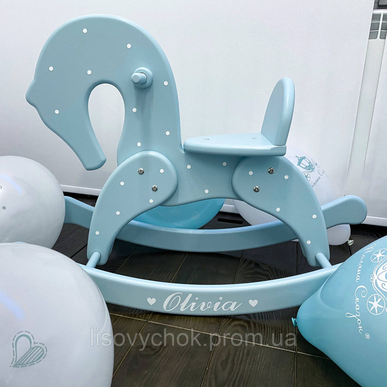 Конячка-гойдалка "Фінська tiffany горох"