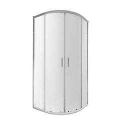 Душова кабіна полукругла 100х100 см Qtap Taurus CRM1011AC6, прозрачне скло 6 мм Clear, CalcLess, без піддону