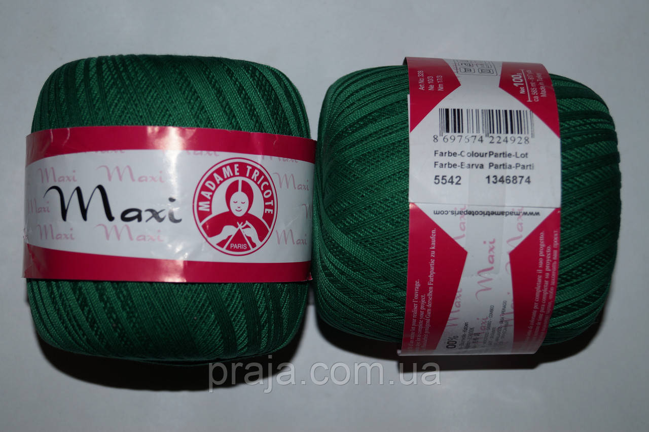 Пряжа Madame Tricote Maxi - 5542 темно зелений
